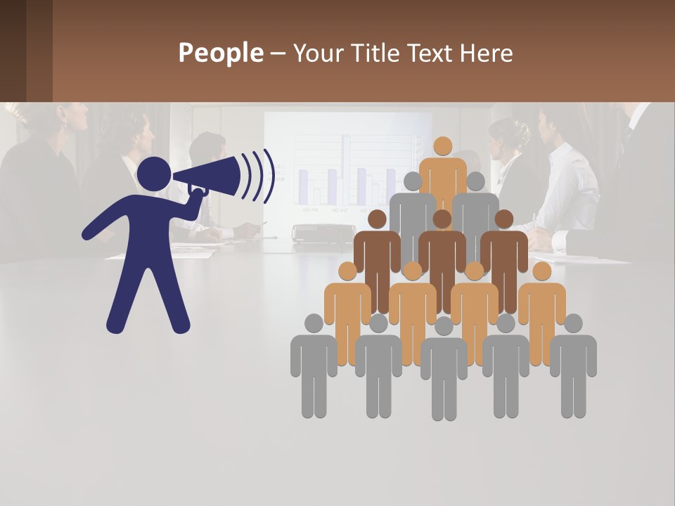 A Group Of People Sitting Around A Conference Table PowerPoint Template