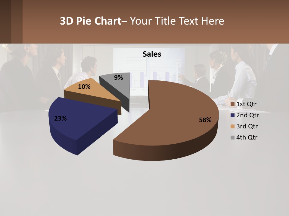 A Group Of People Sitting Around A Conference Table PowerPoint Template