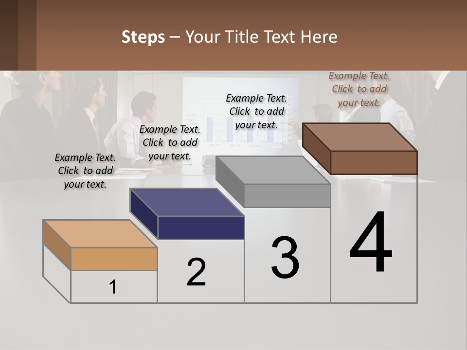 A Group Of People Sitting Around A Conference Table PowerPoint Template