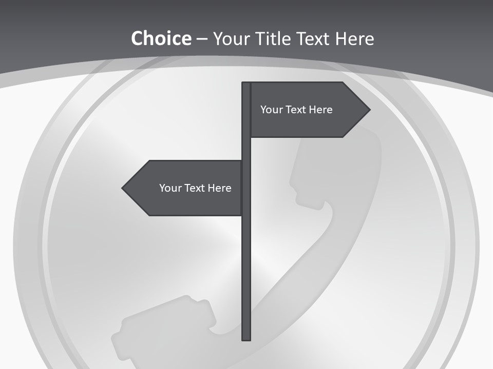 A Metal Button With A Phone On It PowerPoint Template