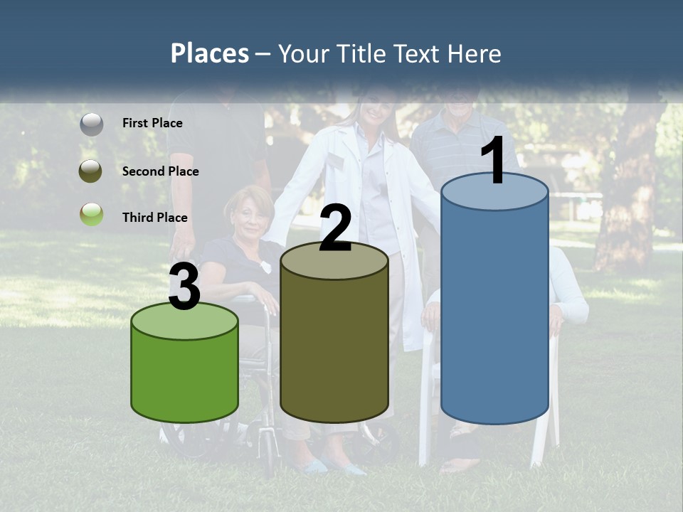 A Group Of People In A Park With A Wheel Chair PowerPoint Template