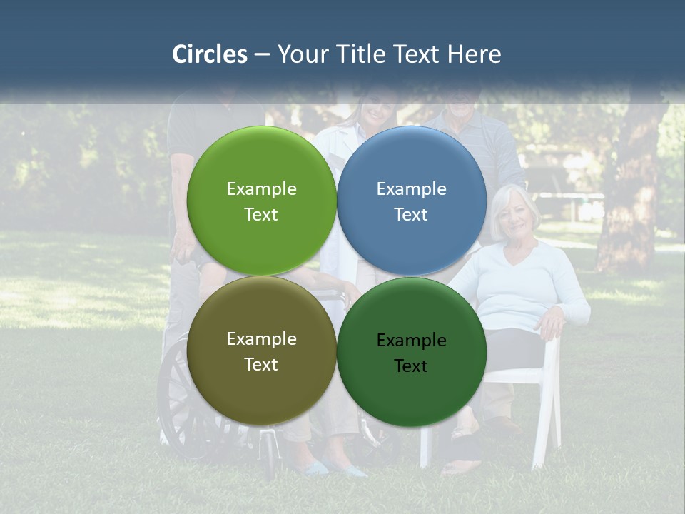 A Group Of People In A Park With A Wheel Chair PowerPoint Template