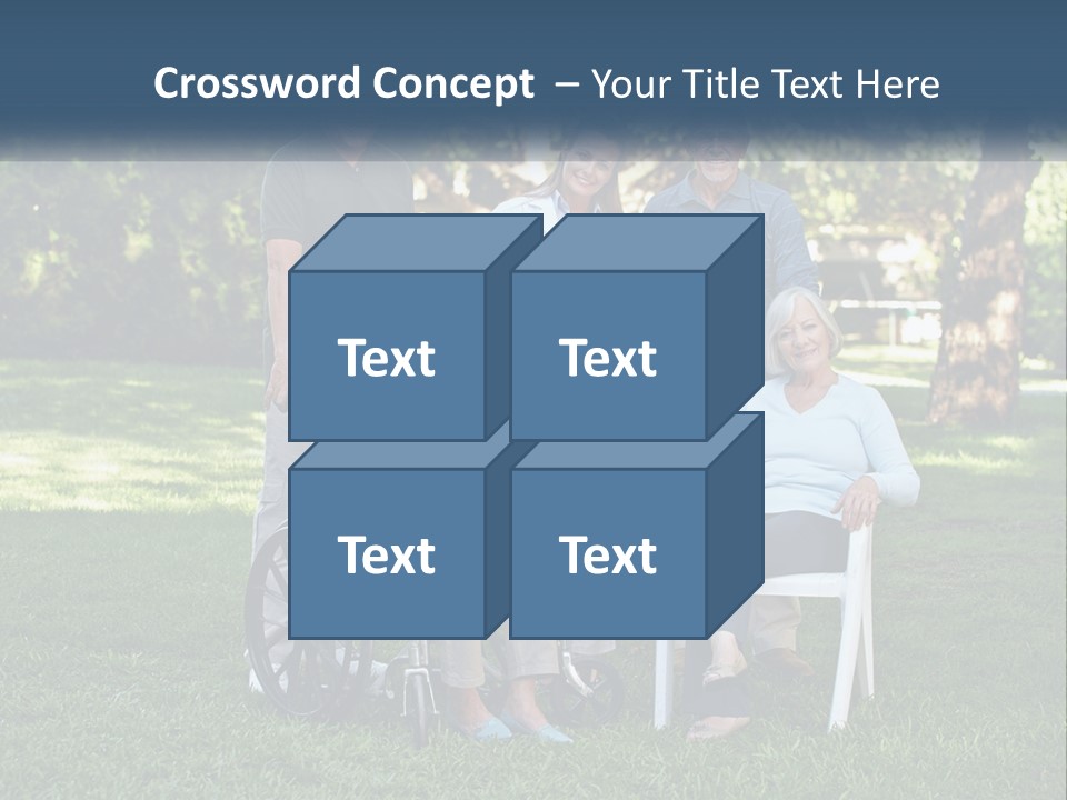 A Group Of People In A Park With A Wheel Chair PowerPoint Template