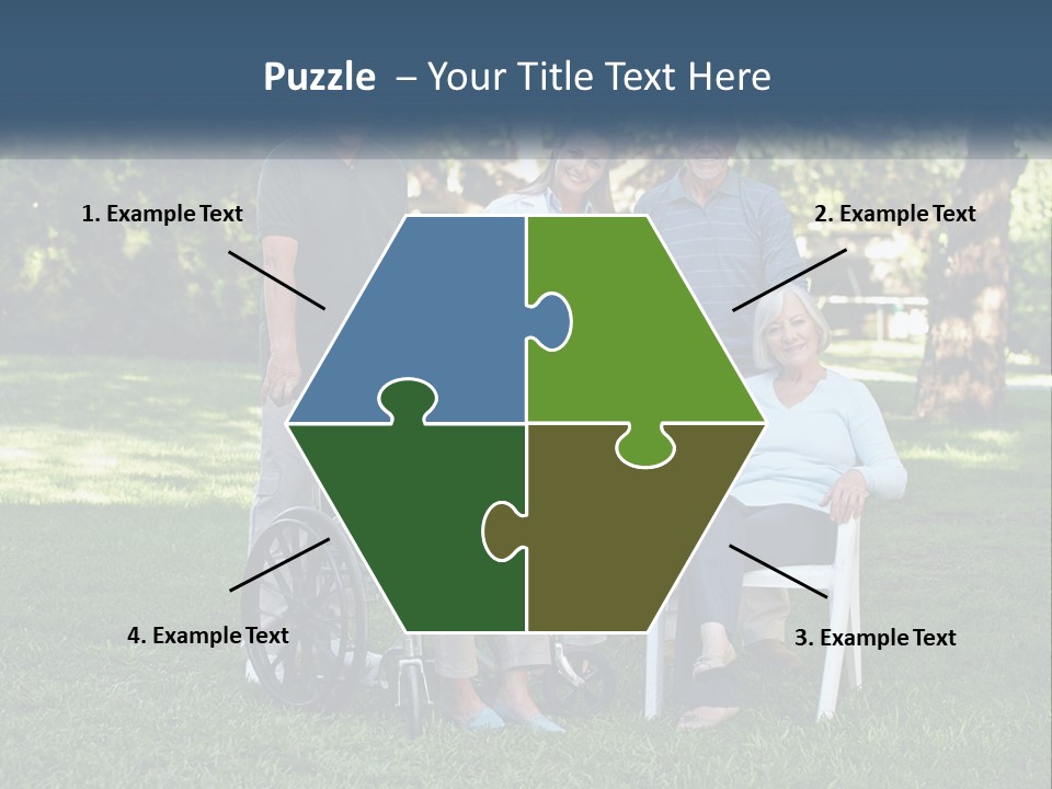 A Group Of People In A Park With A Wheel Chair PowerPoint Template