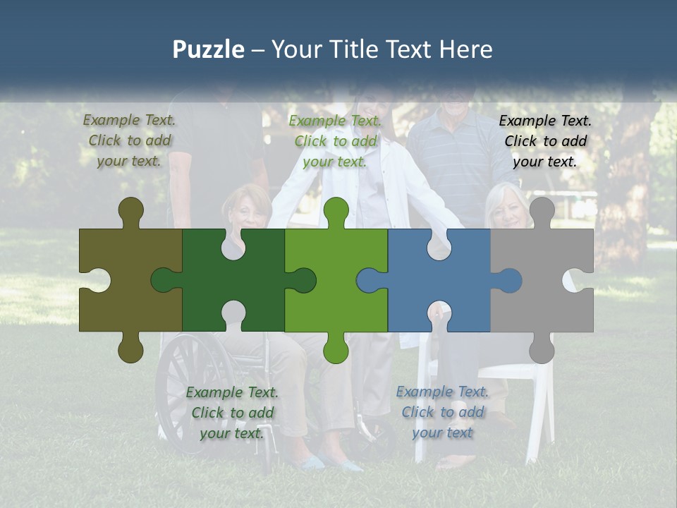 A Group Of People In A Park With A Wheel Chair PowerPoint Template