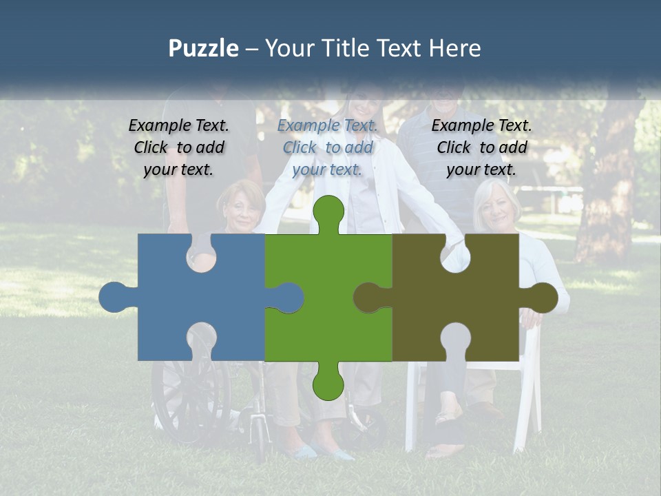 A Group Of People In A Park With A Wheel Chair PowerPoint Template