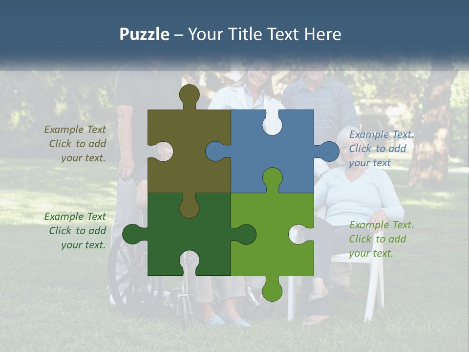 A Group Of People In A Park With A Wheel Chair PowerPoint Template