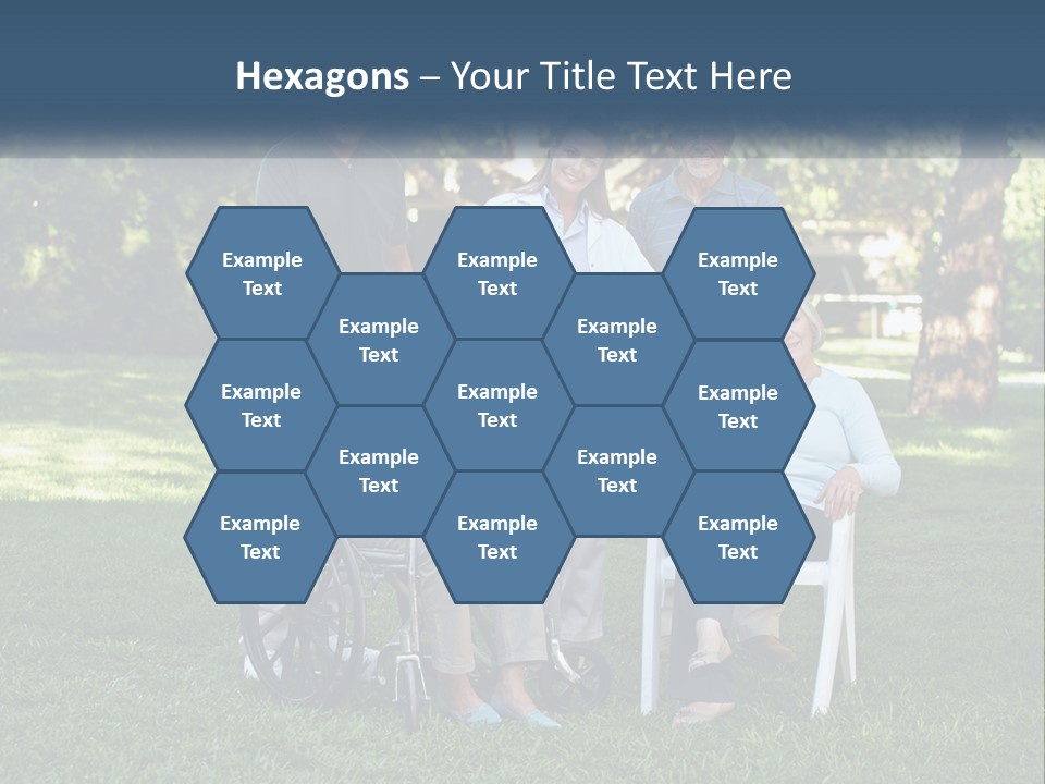 A Group Of People In A Park With A Wheel Chair PowerPoint Template