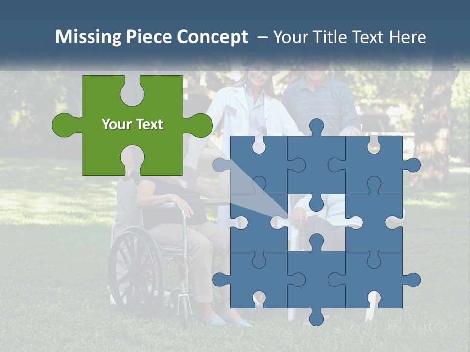 A Group Of People In A Park With A Wheel Chair PowerPoint Template