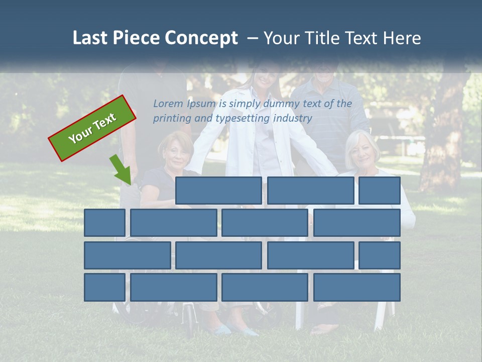 A Group Of People In A Park With A Wheel Chair PowerPoint Template