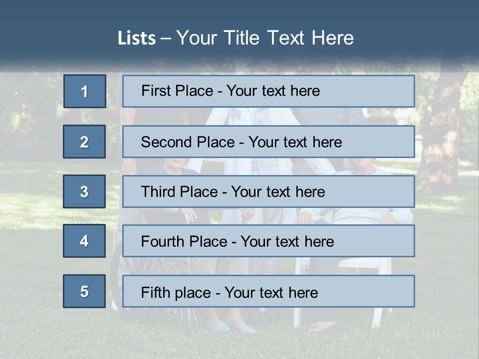 A Group Of People In A Park With A Wheel Chair PowerPoint Template