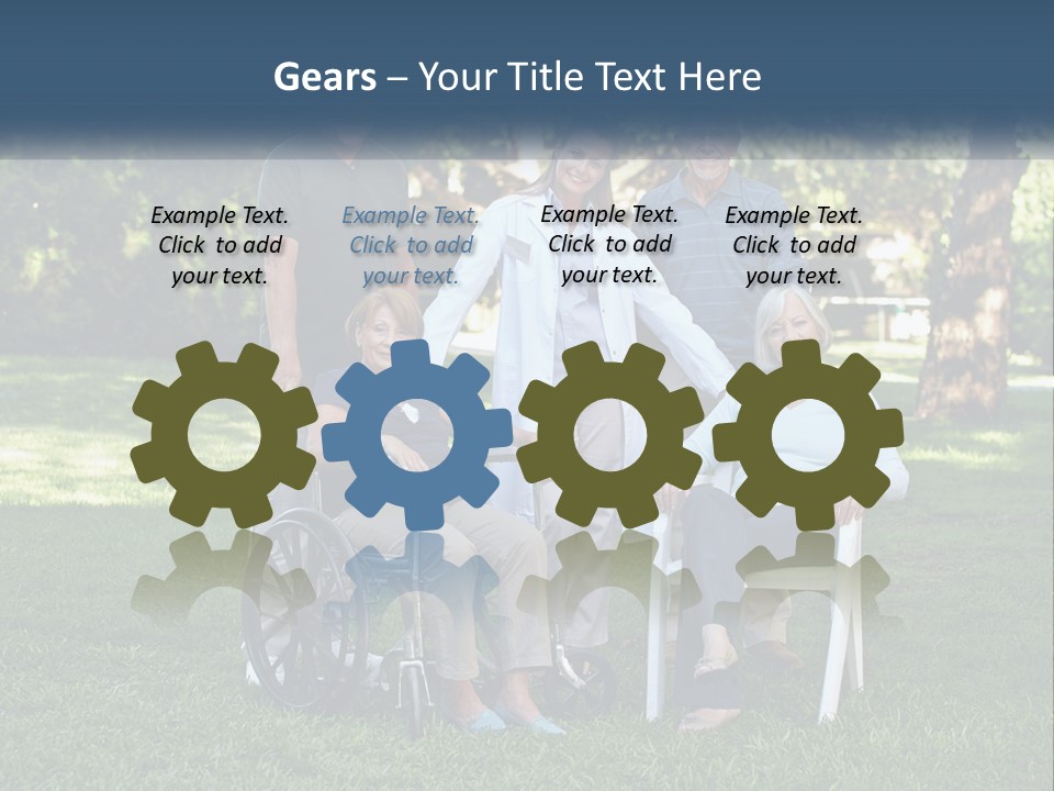 A Group Of People In A Park With A Wheel Chair PowerPoint Template