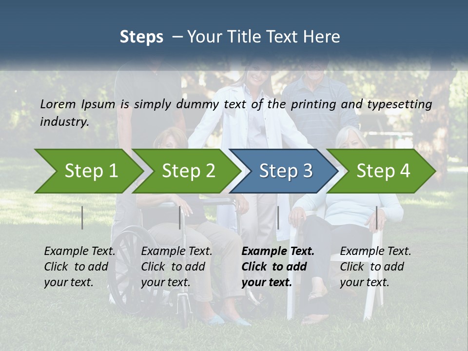 A Group Of People In A Park With A Wheel Chair PowerPoint Template