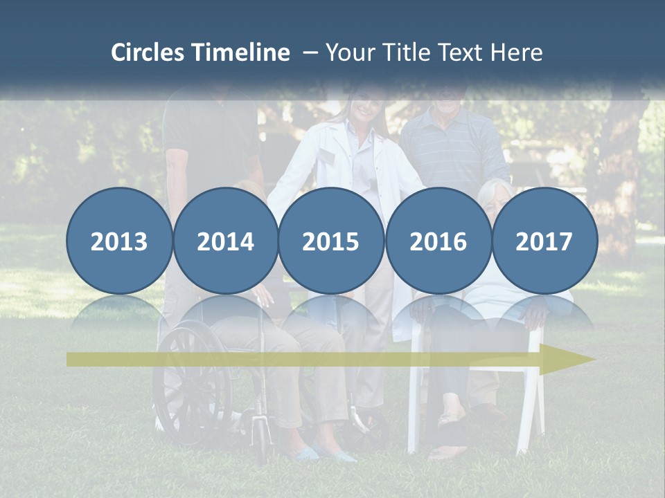 A Group Of People In A Park With A Wheel Chair PowerPoint Template