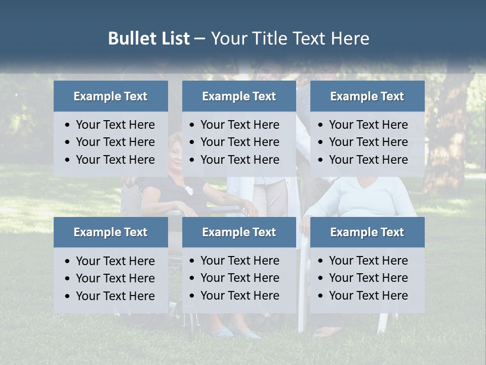 A Group Of People In A Park With A Wheel Chair PowerPoint Template