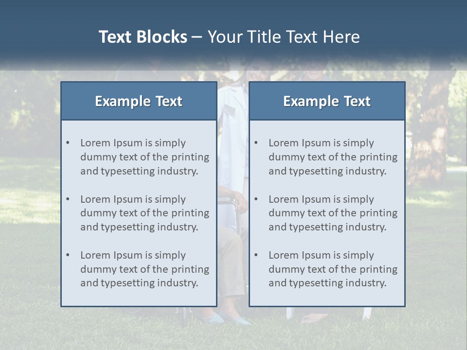 A Group Of People In A Park With A Wheel Chair PowerPoint Template