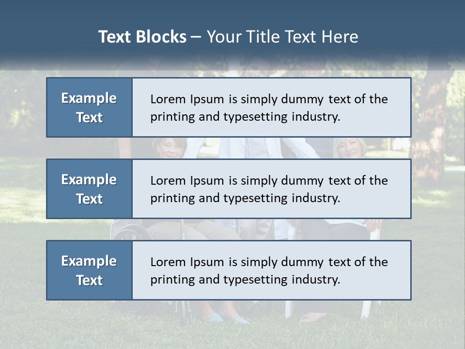 A Group Of People In A Park With A Wheel Chair PowerPoint Template