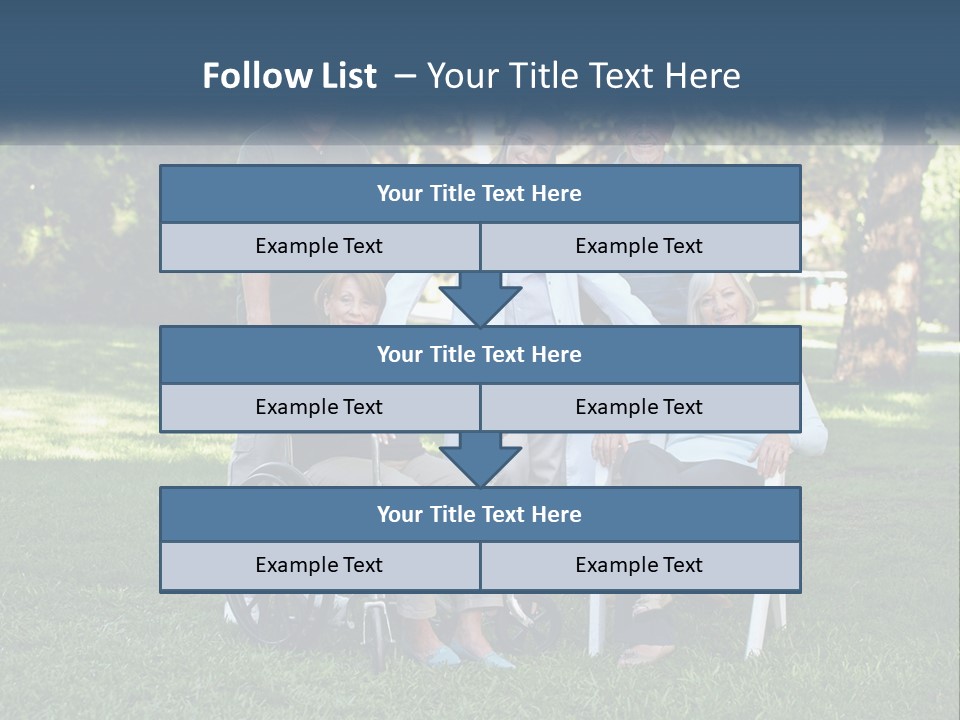 A Group Of People In A Park With A Wheel Chair PowerPoint Template