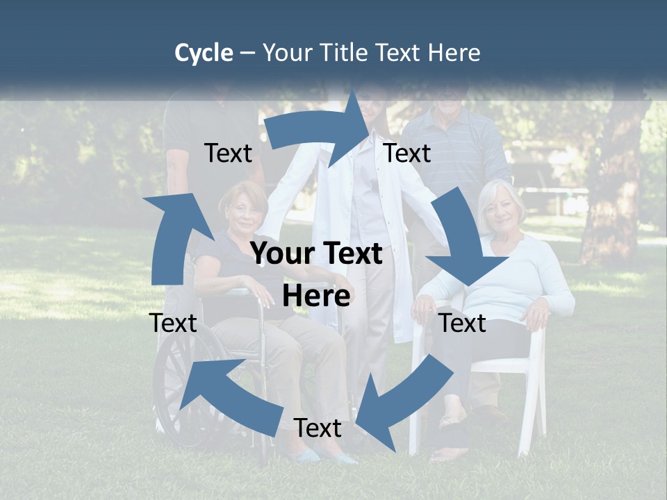 A Group Of People In A Park With A Wheel Chair PowerPoint Template