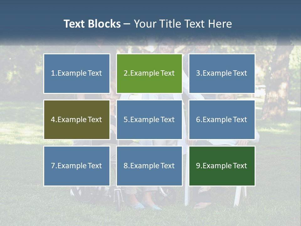 A Group Of People In A Park With A Wheel Chair PowerPoint Template