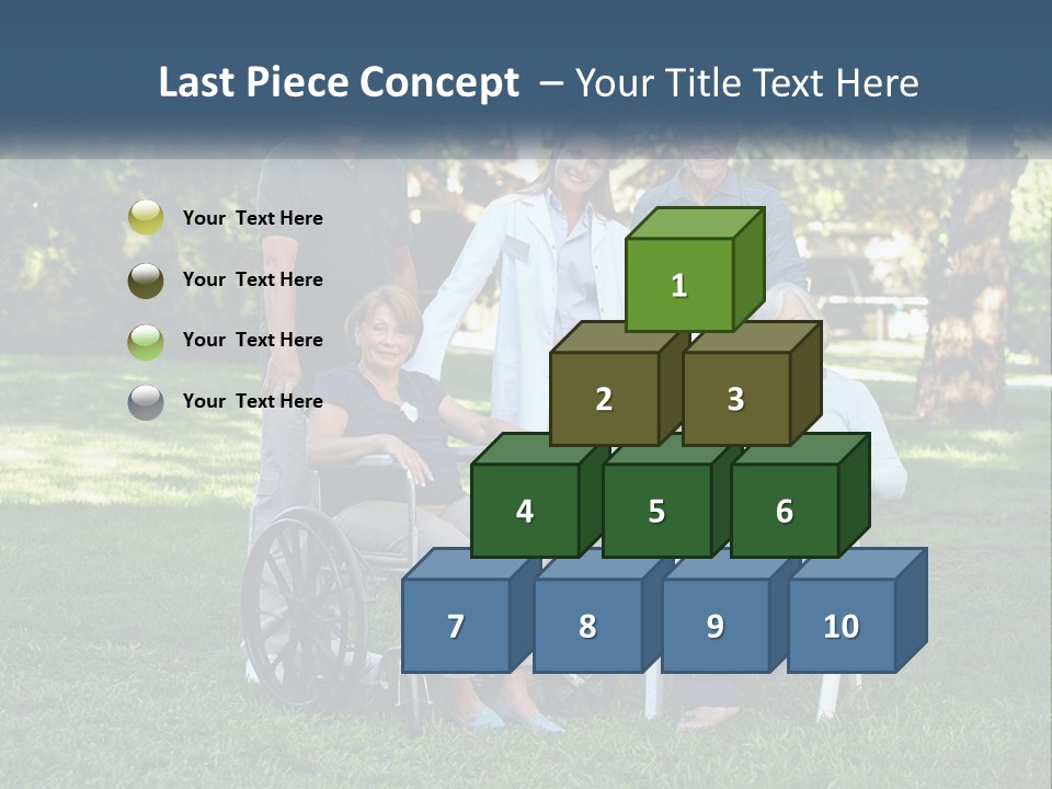 A Group Of People In A Park With A Wheel Chair PowerPoint Template