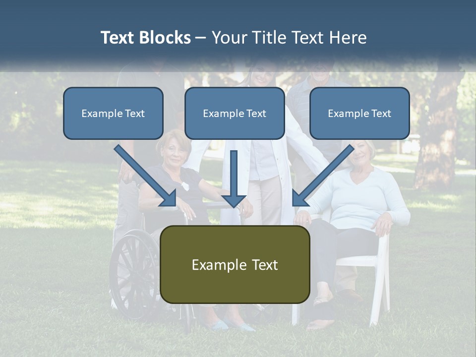 A Group Of People In A Park With A Wheel Chair PowerPoint Template
