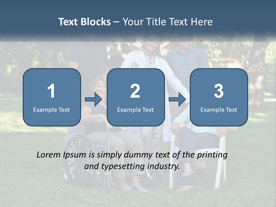 A Group Of People In A Park With A Wheel Chair PowerPoint Template