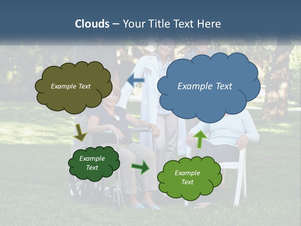 A Group Of People In A Park With A Wheel Chair PowerPoint Template