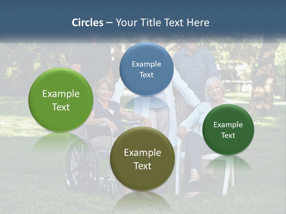 A Group Of People In A Park With A Wheel Chair PowerPoint Template