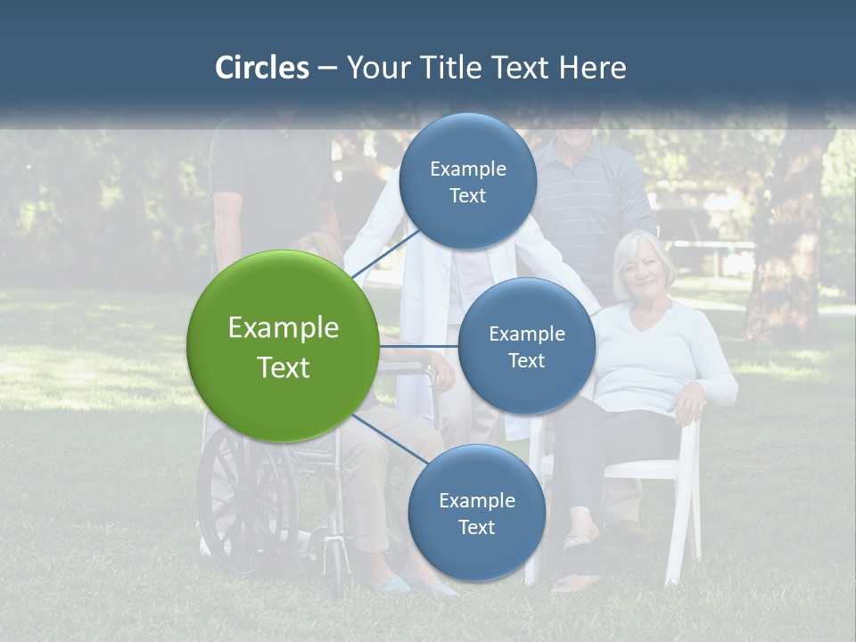 A Group Of People In A Park With A Wheel Chair PowerPoint Template