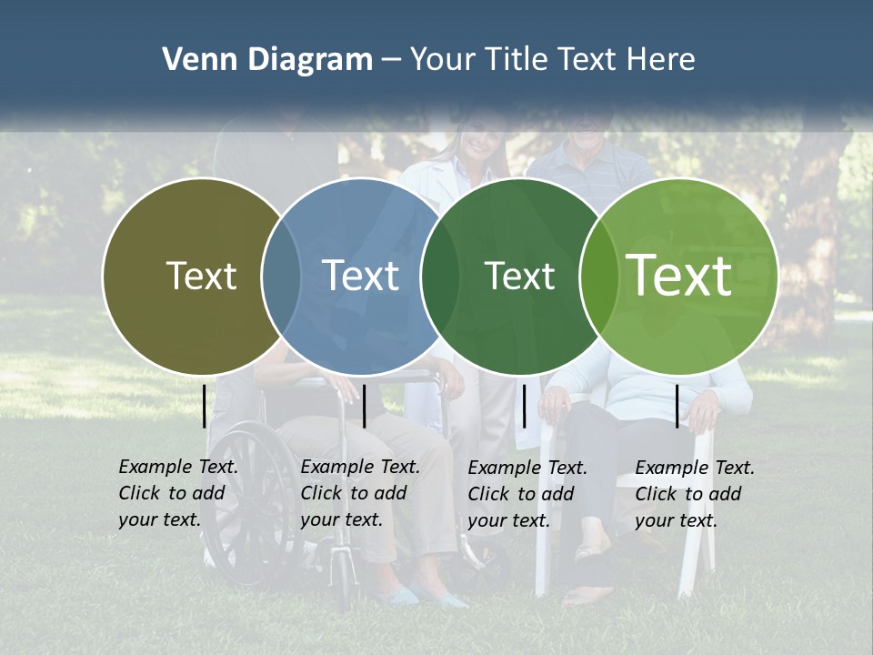 A Group Of People In A Park With A Wheel Chair PowerPoint Template