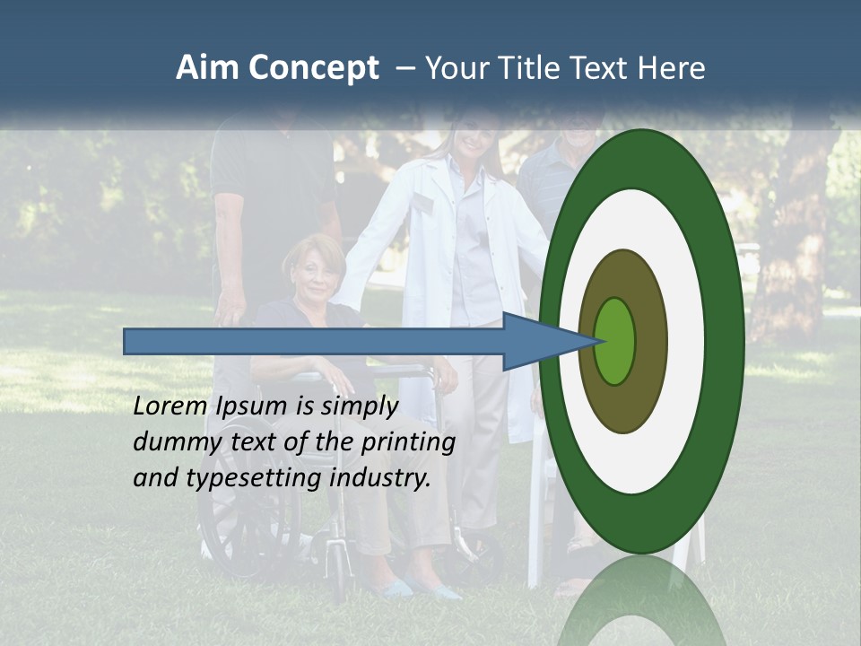 A Group Of People In A Park With A Wheel Chair PowerPoint Template