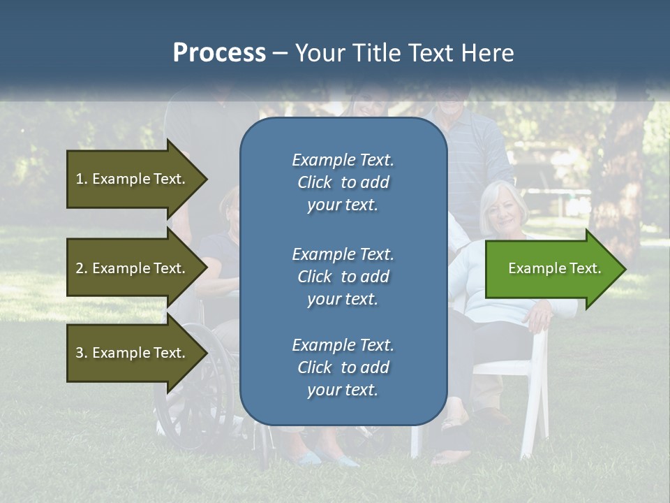 A Group Of People In A Park With A Wheel Chair PowerPoint Template