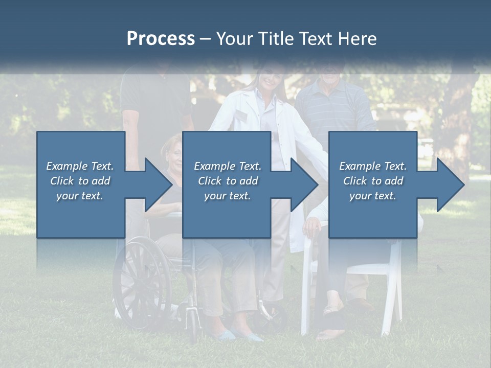 A Group Of People In A Park With A Wheel Chair PowerPoint Template
