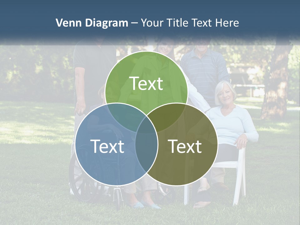 A Group Of People In A Park With A Wheel Chair PowerPoint Template