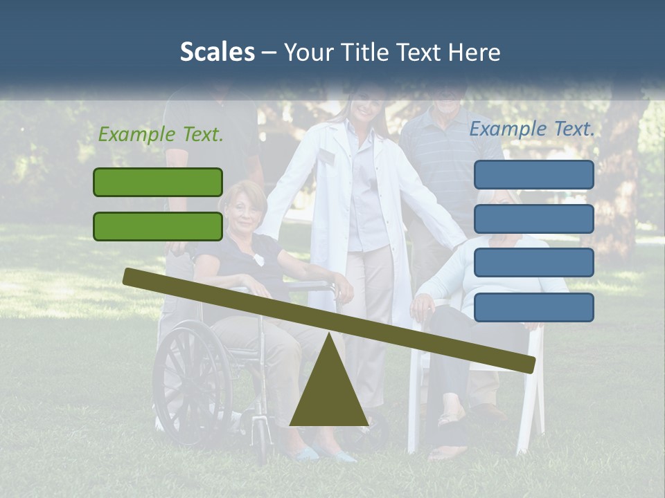 A Group Of People In A Park With A Wheel Chair PowerPoint Template