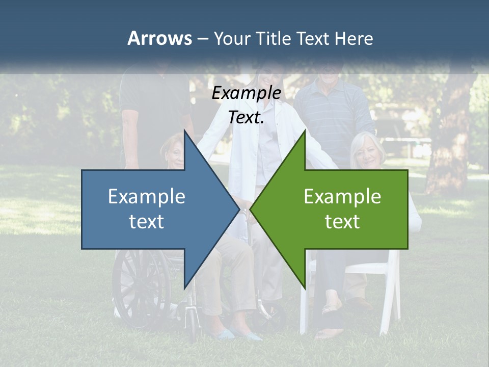 A Group Of People In A Park With A Wheel Chair PowerPoint Template
