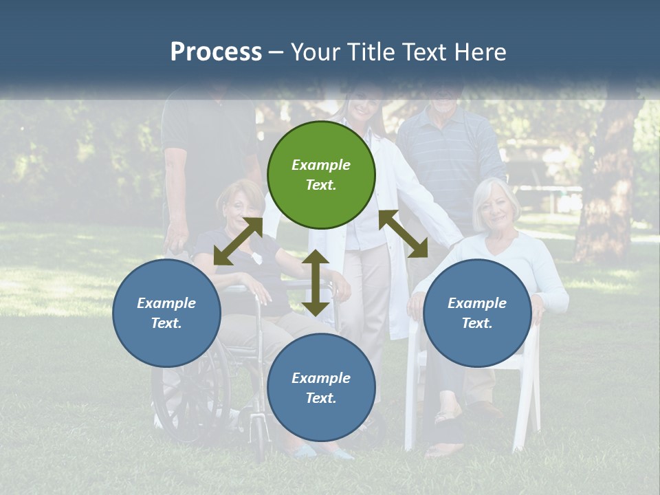 A Group Of People In A Park With A Wheel Chair PowerPoint Template