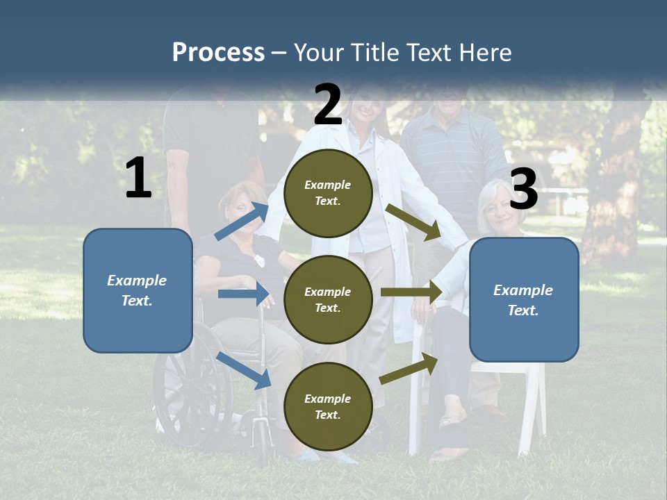 A Group Of People In A Park With A Wheel Chair PowerPoint Template