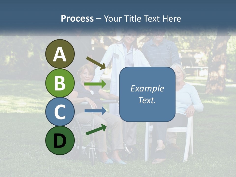 A Group Of People In A Park With A Wheel Chair PowerPoint Template