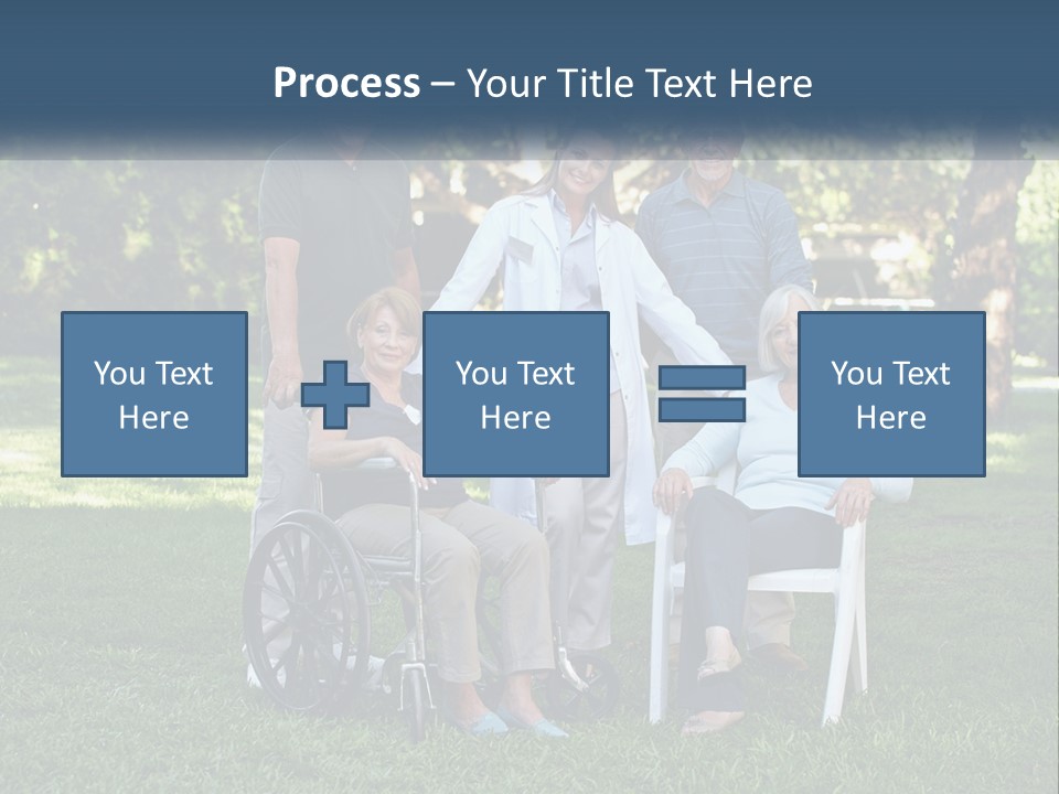 A Group Of People In A Park With A Wheel Chair PowerPoint Template