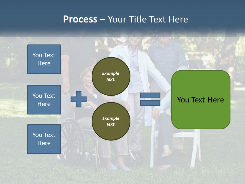A Group Of People In A Park With A Wheel Chair PowerPoint Template