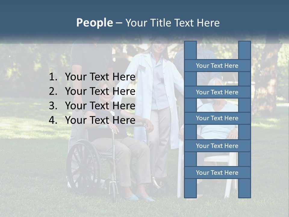 A Group Of People In A Park With A Wheel Chair PowerPoint Template