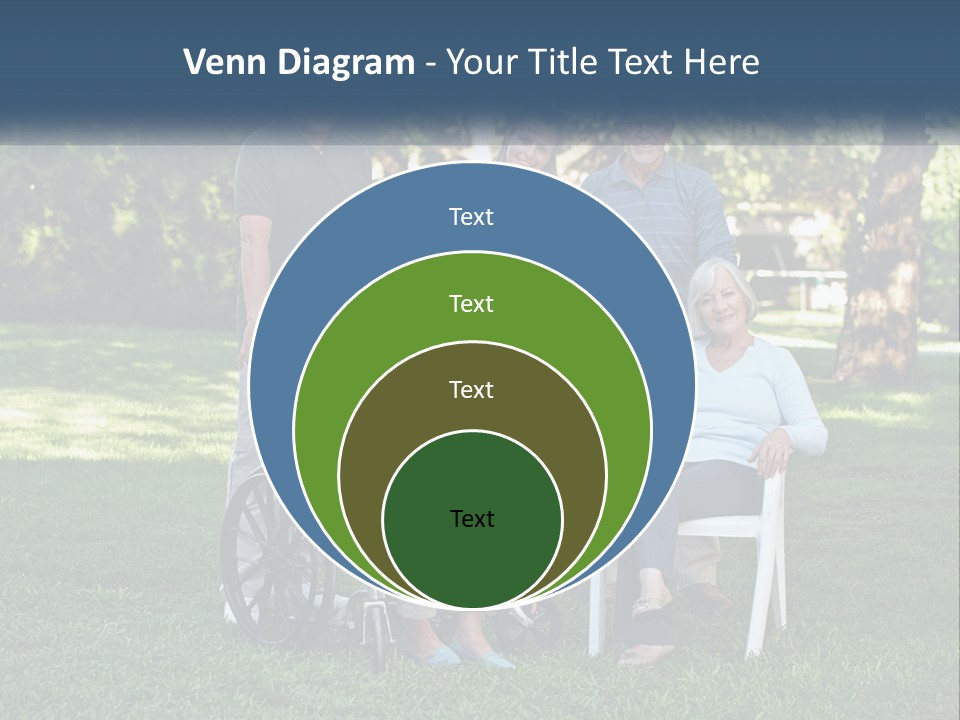 A Group Of People In A Park With A Wheel Chair PowerPoint Template