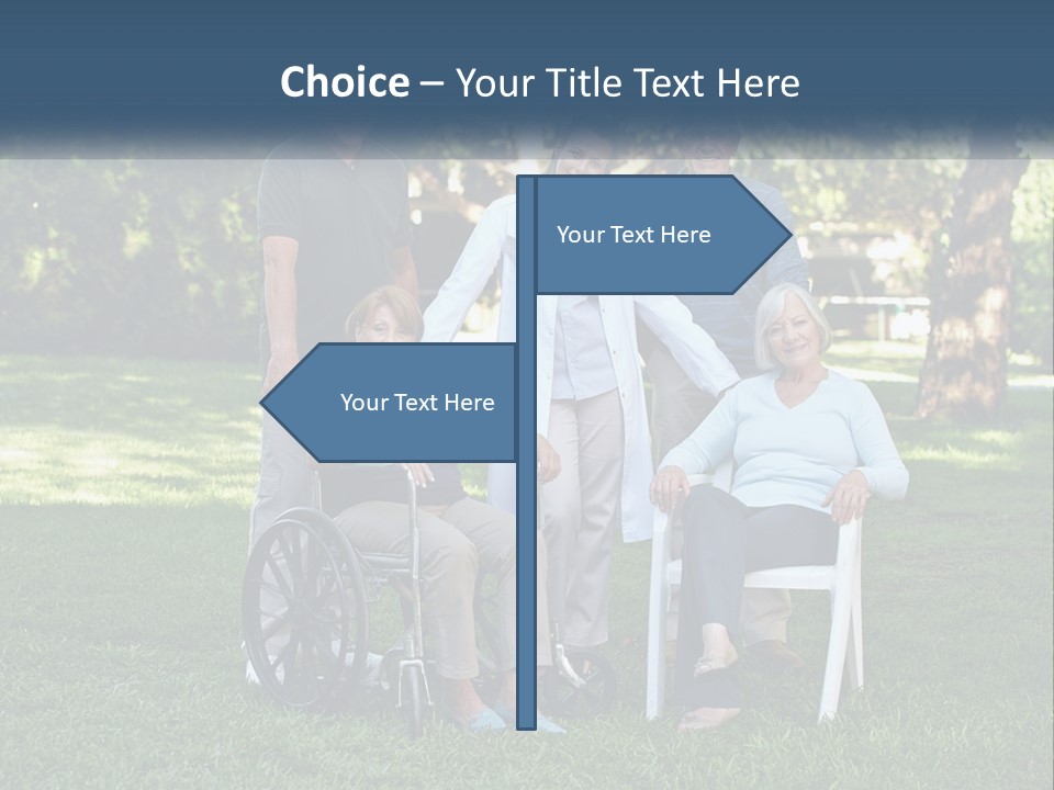 A Group Of People In A Park With A Wheel Chair PowerPoint Template