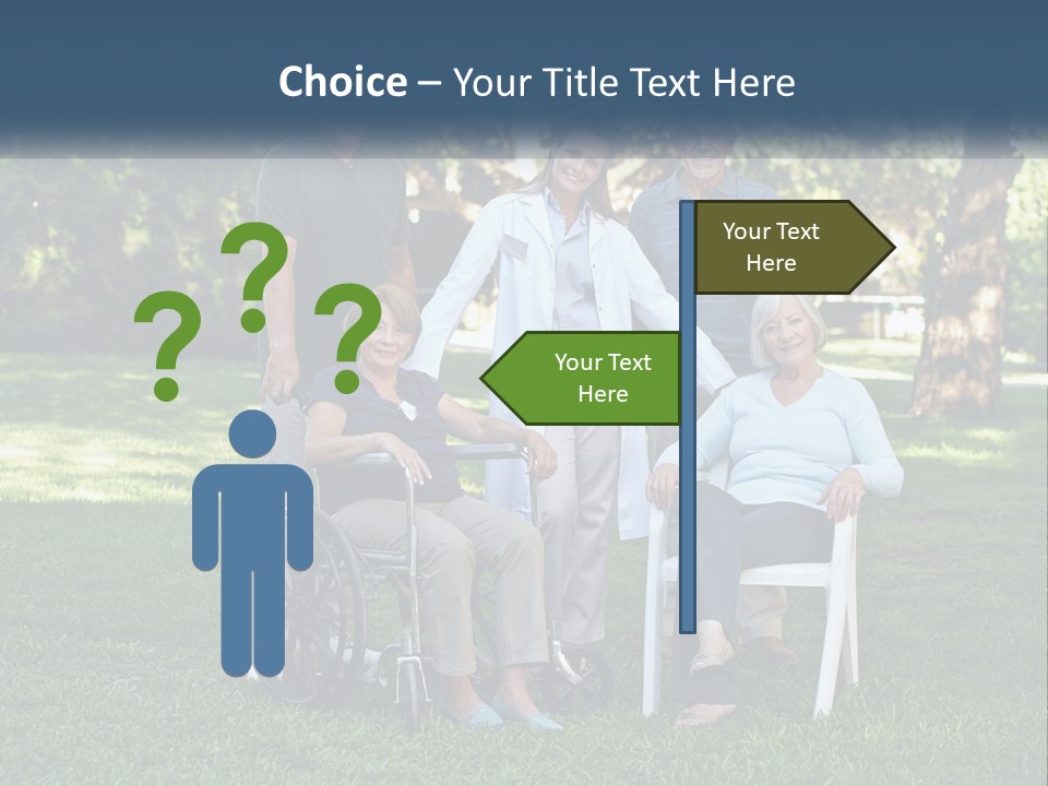 A Group Of People In A Park With A Wheel Chair PowerPoint Template