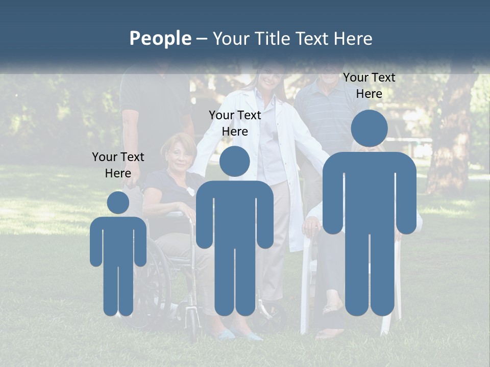 A Group Of People In A Park With A Wheel Chair PowerPoint Template