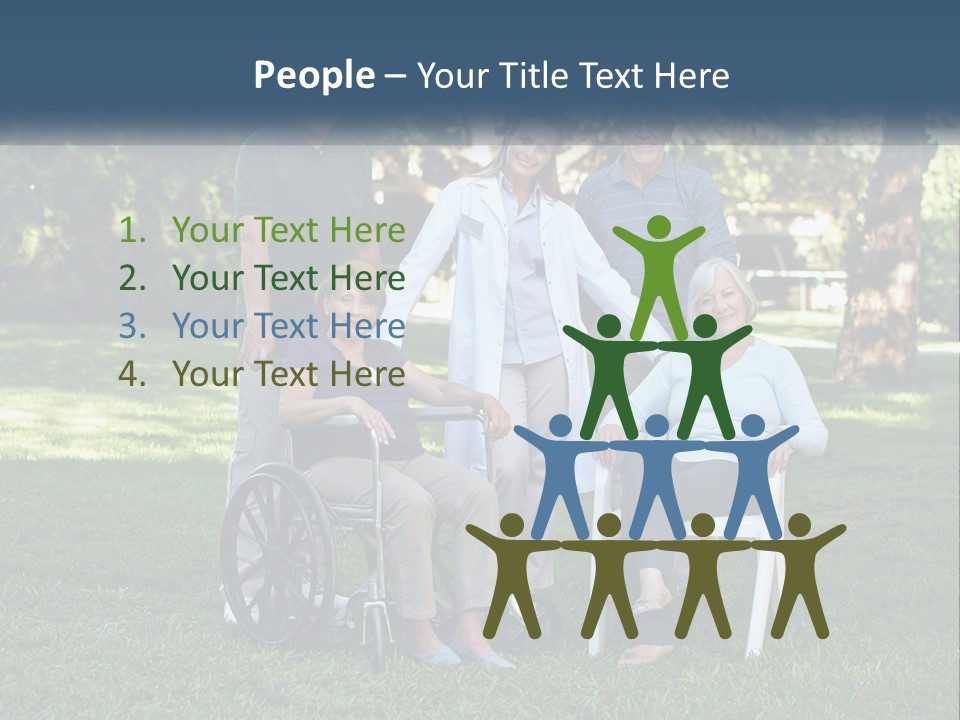 A Group Of People In A Park With A Wheel Chair PowerPoint Template