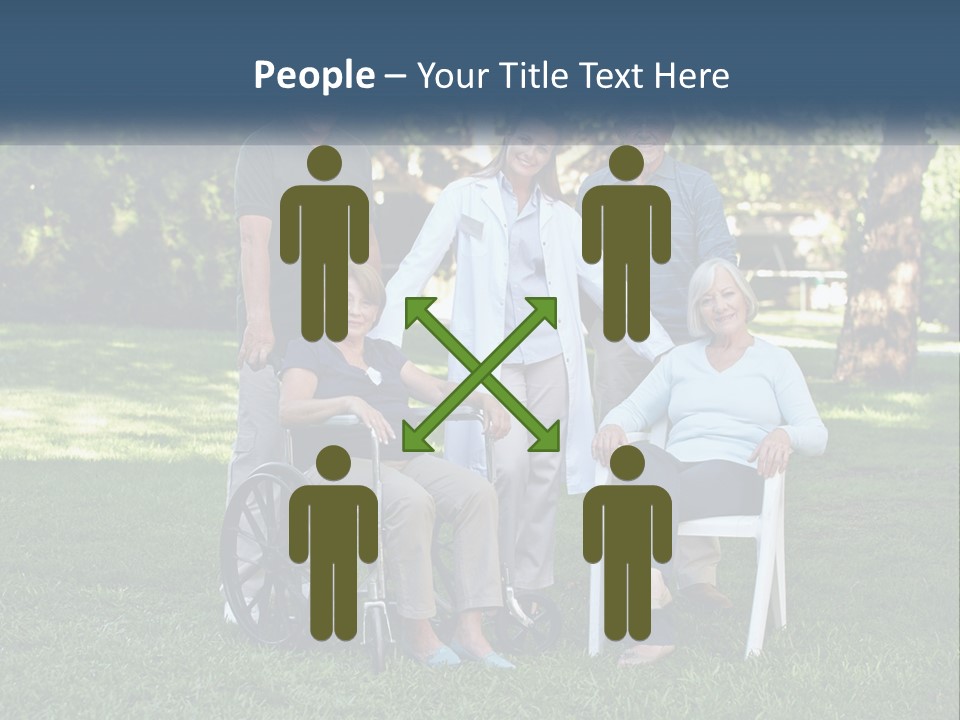 A Group Of People In A Park With A Wheel Chair PowerPoint Template