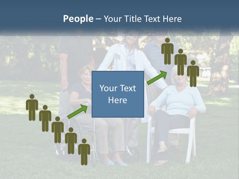 A Group Of People In A Park With A Wheel Chair PowerPoint Template